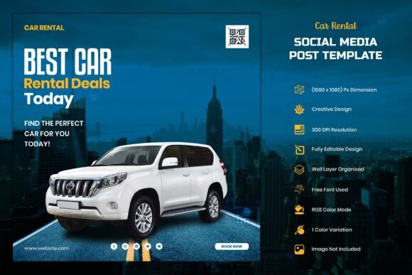 Download Car Rental Instagram Social Media Post - Social media post Collection