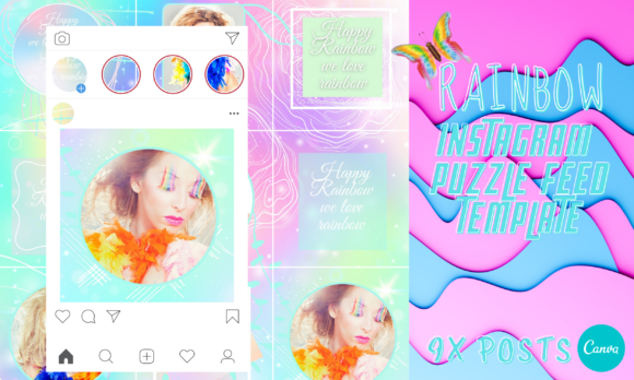 Download Rainbow Pro Instagram Puzzle Template - Instagram puzzle Collection