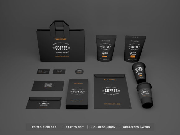 Download Realistic Coffee Brand Identity Mockup - Identity mockup Collection