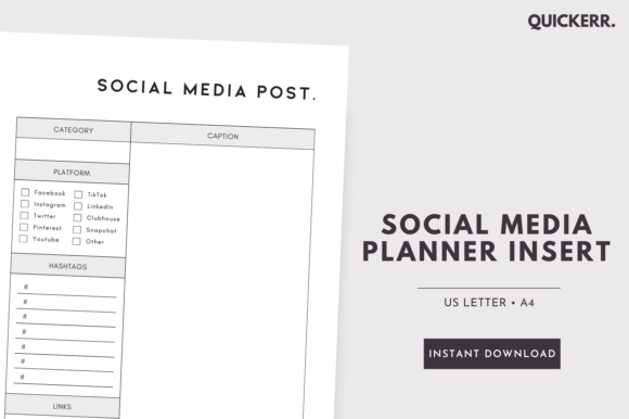 Download Social Media Post Planner Insert - Social media post Collection
