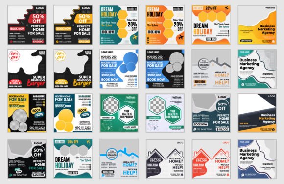 Download Social Media Post Design Template Bundle - Social media post Collection