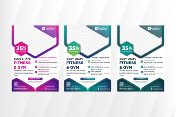 Download Fitness Hexagon Vertical Flyer - Fitness Collection