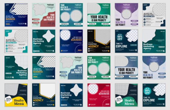 Download Social Media Post Design Template Bundle - Social media post Collection