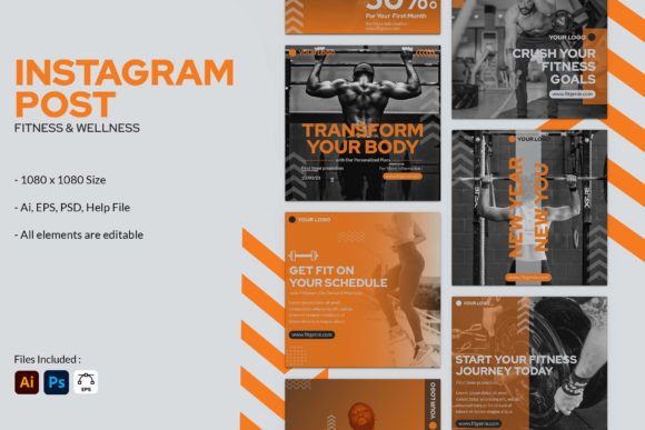 Download Fitness and Wellness - Instagram Post - Fitness Collection